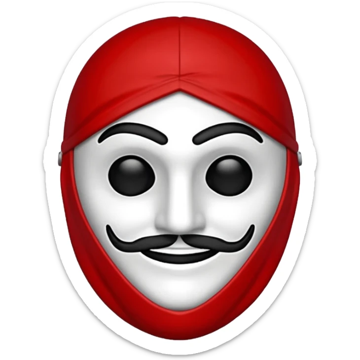 Emoji de la película La casa de papel máscara y la ropa rojo y la máscara realista  sticker