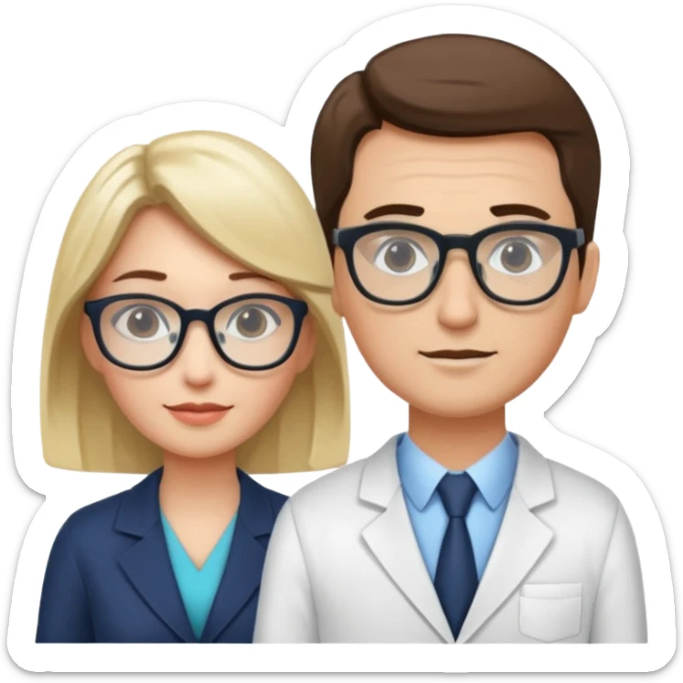 Perfect love. Psychologist girl and a futurologist man sticker