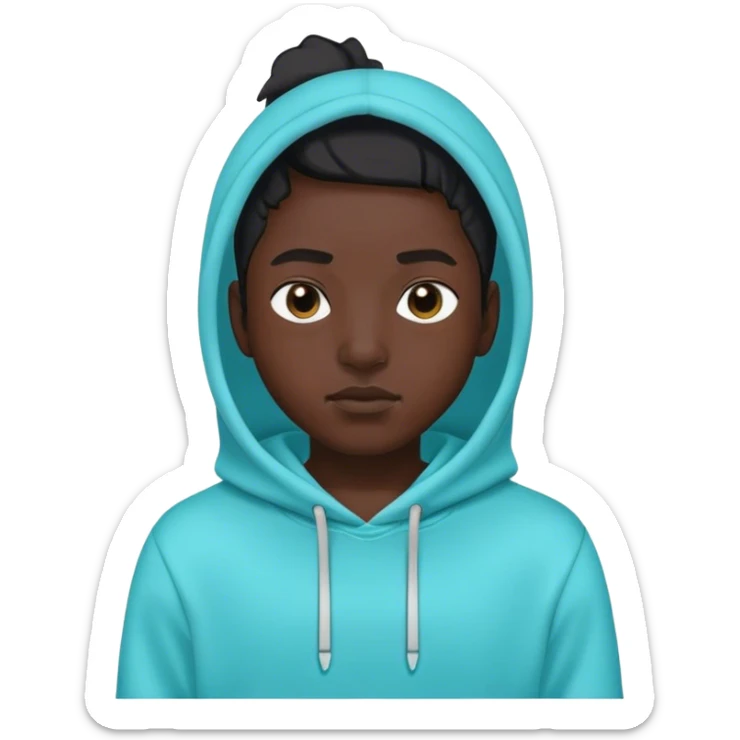 make me an emoji that is for a discord User but it will be a person the colour theme is Black and Cyan sticker