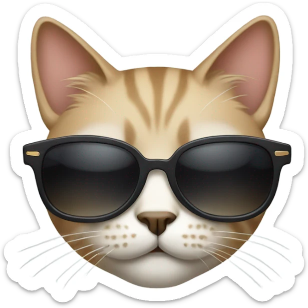 Cat with sunglasses sticker