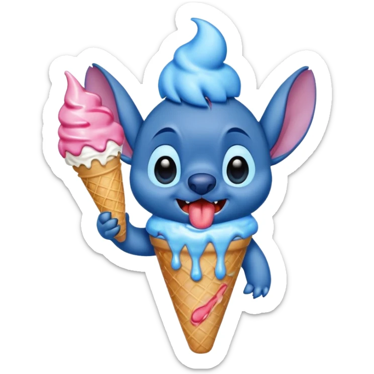 Stitch eating icecream sticker