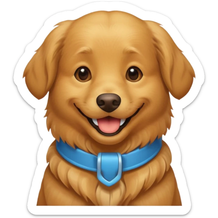 I want an emoji of a goldenretriever who is laughing sticker