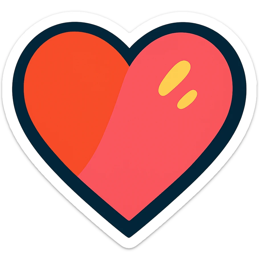 vibrant toon style heart sticker