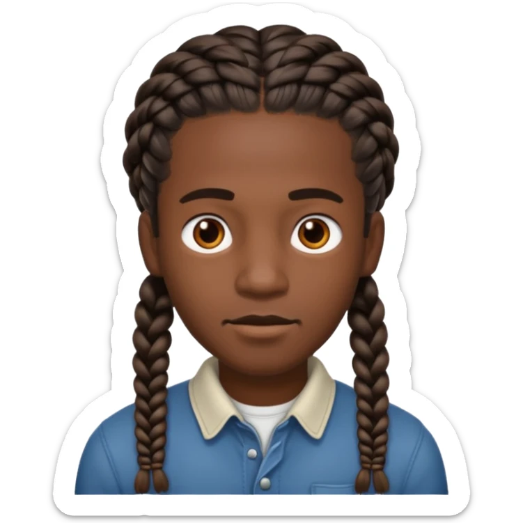 Hazme un emoji de un hombre negro con trenzas sticker