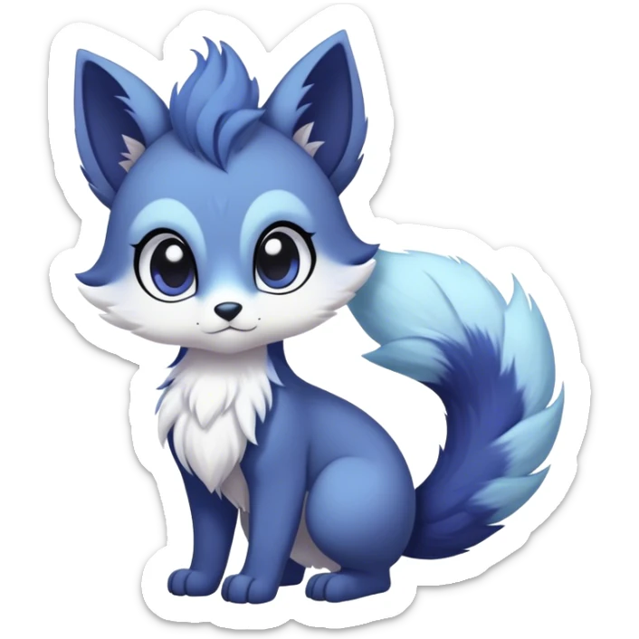 Kawaii dark fantasy ethereal anthro fursona Fakemon with tufted tail  sticker