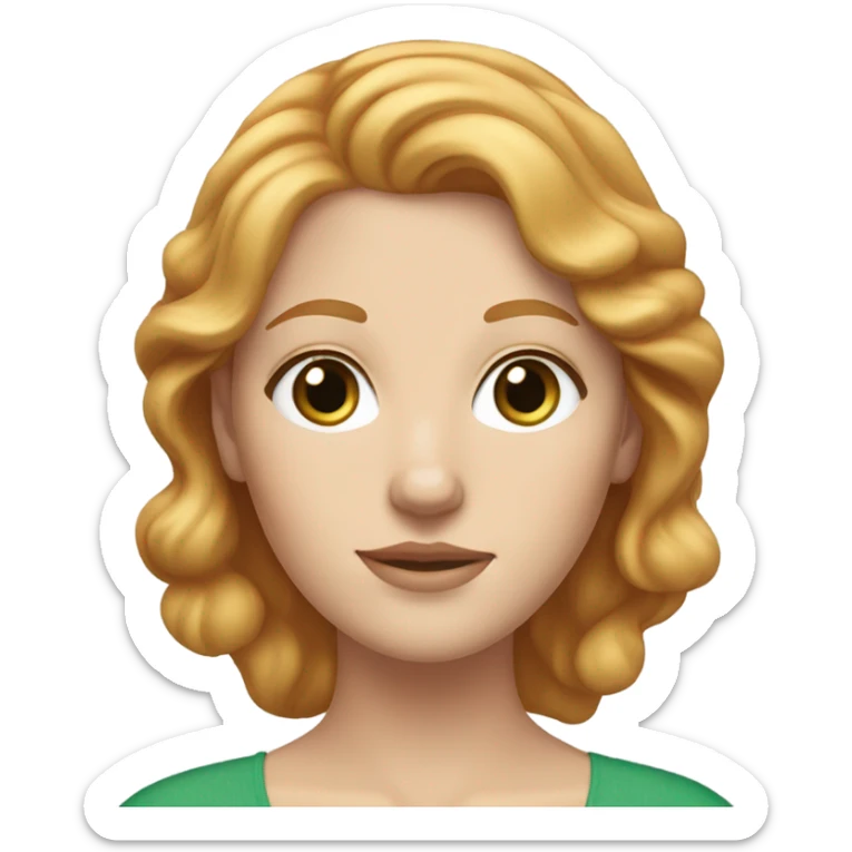 strawberry blonde woman with hazel green eyes and very fair skin sticker