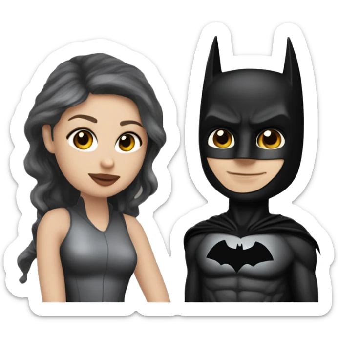 me and my girlfriend but i'm batman and she's catwoman sticker