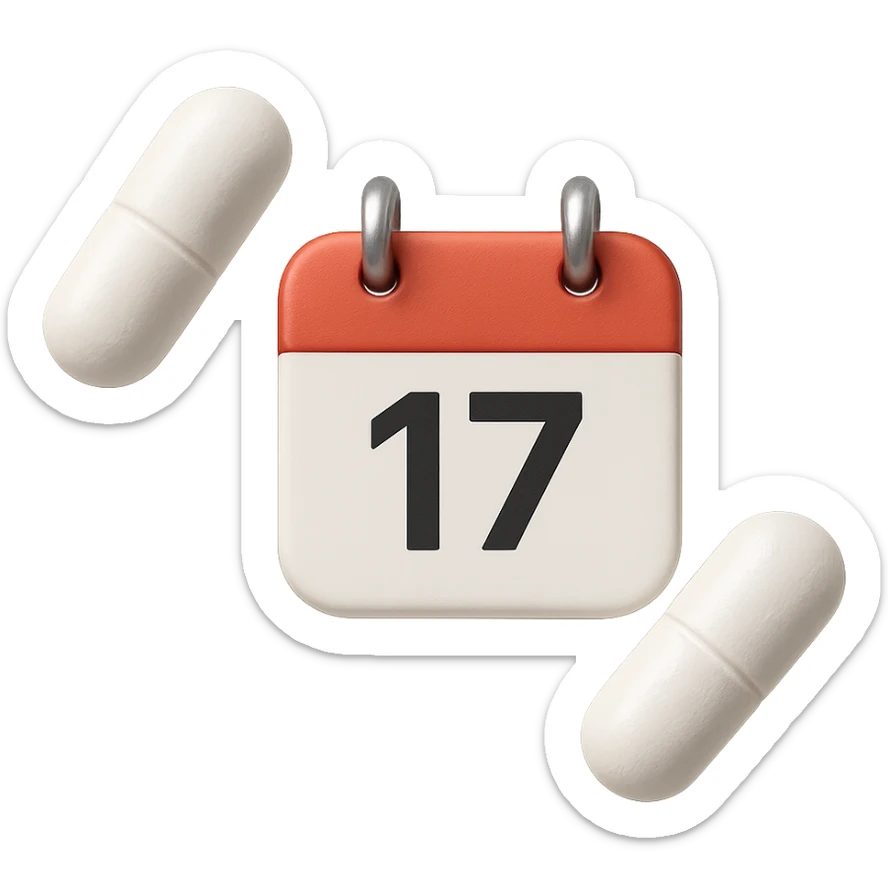 DUE BOCCETTE DI INTEGRATORI BIANCHE FLUTTUANO IN ARIA INSIEME AD UN CALENDARIO IN STILE EMOJI IPHONE, IPERREALISTICA 4K sticker