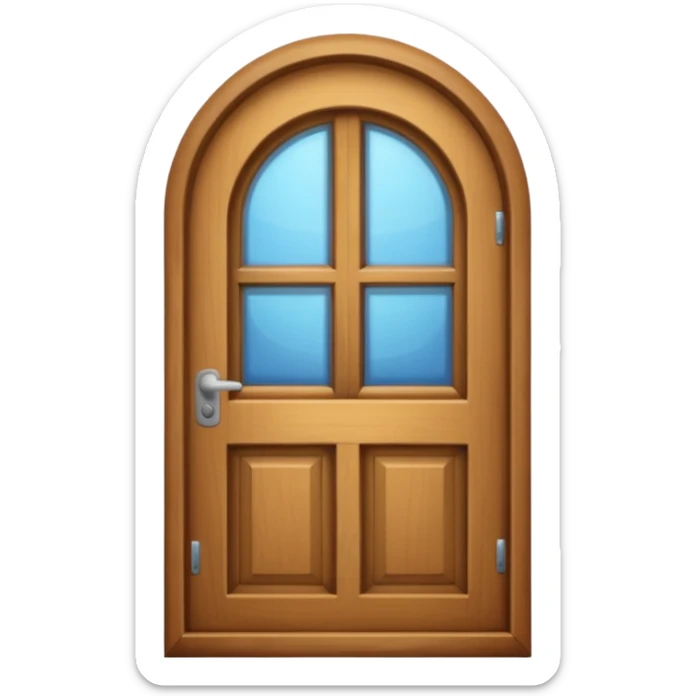 A door emoji in the style of Apple emoji with a window. sticker