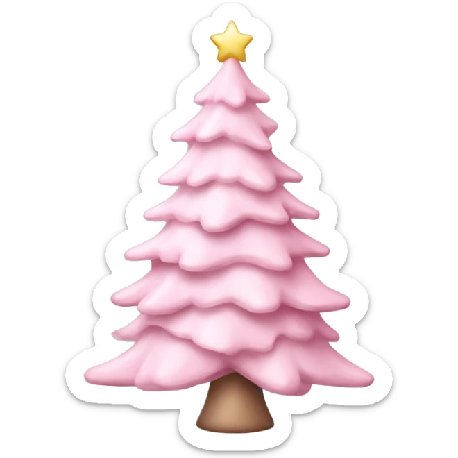 pastel pink christmas tree sticker