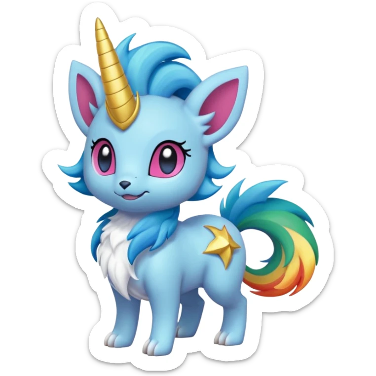 Plagg-Tikki-Celestia-Trixie-Fakémon-Pokémon-animal-hybrid-fusion-creature (full body) sticker