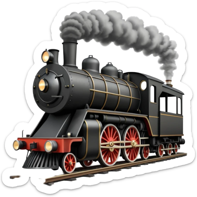 front view of an old-fashion steam train coming down the tracks sticker