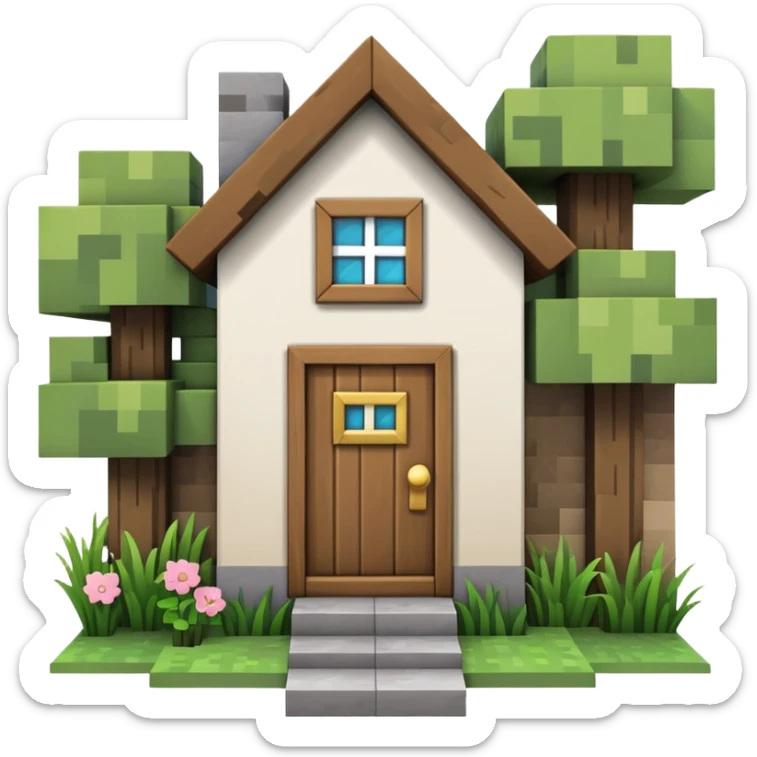 Minecraft house sticker