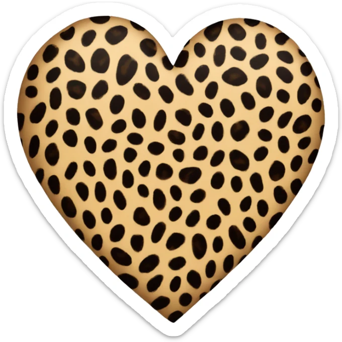 Leopard print heart sticker