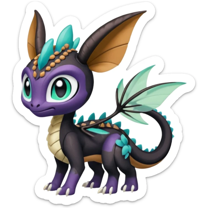 Meloetta-Amaura-Spyro-Toothless-Stitch-Pokémon-Fakémon-creature-hybrid sticker