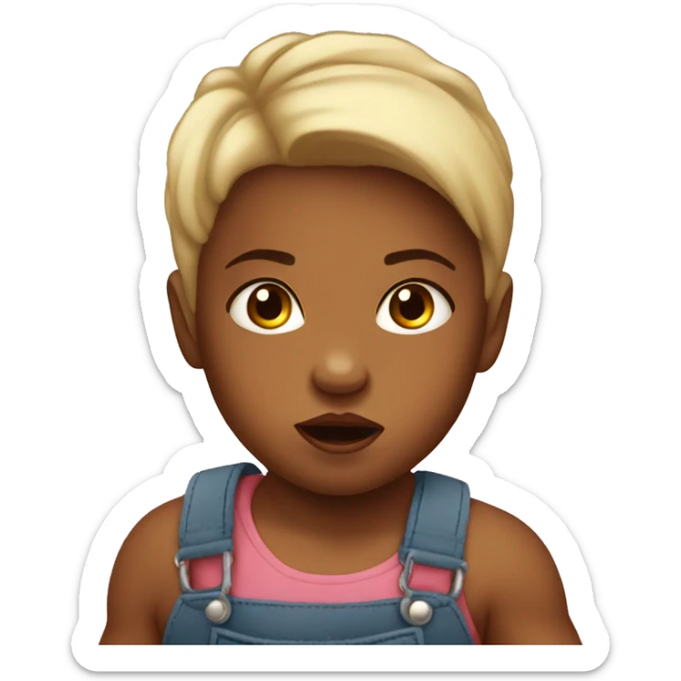 super extra furious baby girl toddler sticker