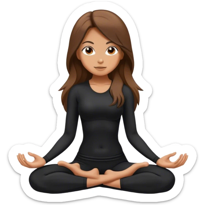 Sexy skinny long hair brunnete yoga girl black clothes  sticker