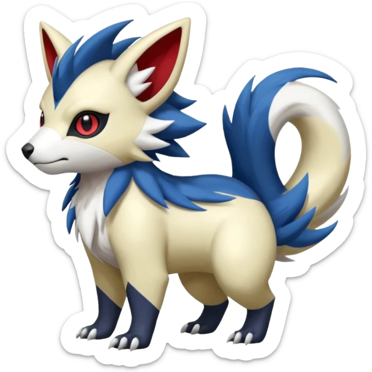 Electrike-Manectric-Absol-Zorua-Furret-Zangoose-fusion-animal-Fakémon-hybrid-creature  sticker