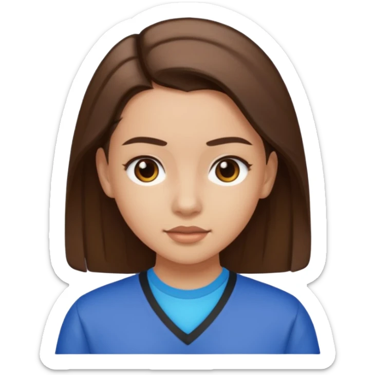 A fat girl in 7th grade, in a slick back hairdo, and she has brown hair  sticker