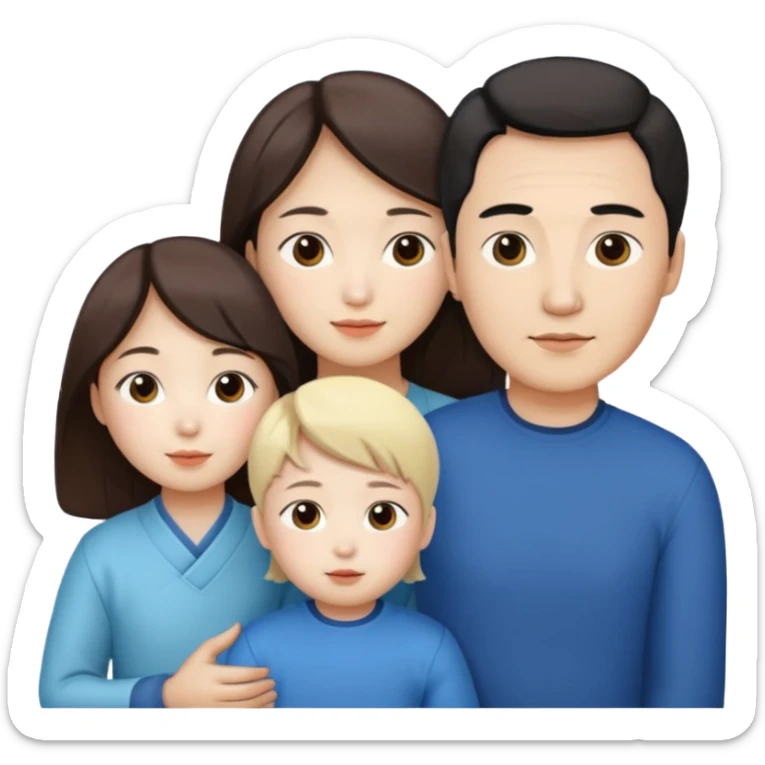Family korean male x russian female + kid sticker