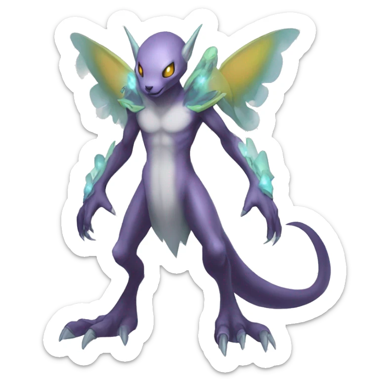 cute cool edgy ethereal magical alien Digimon-Fakemon-animal full body sticker