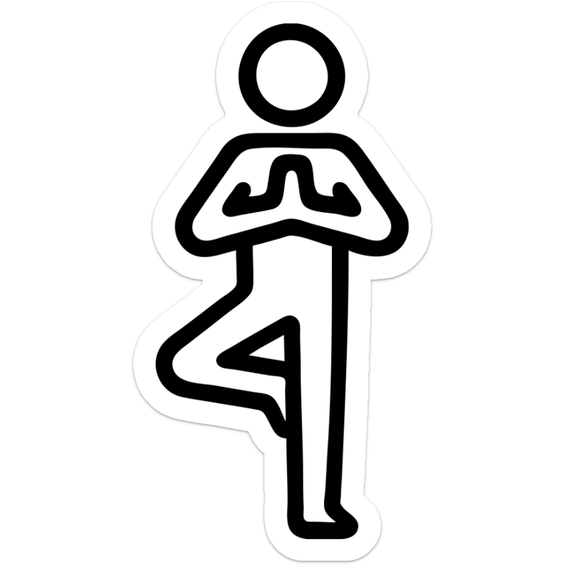 icon on the theme of yoga towel classes. image of a person in asana pose sticker
