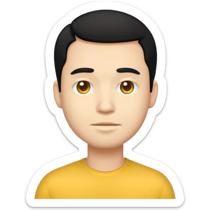 emoji man light skin and black hair, CUERPO COMPLETO, SOLO EL EMOJI SIN NINGUNA EXPRECION sticker