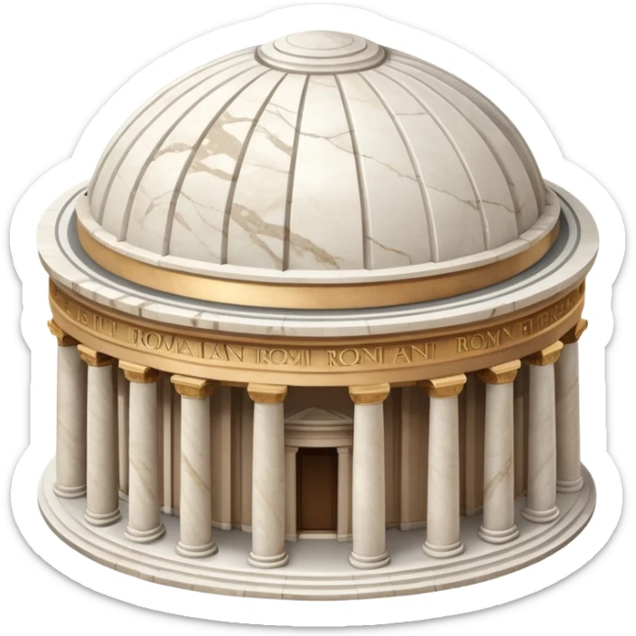 An emoji of the ancient Roman Pantheon temple. It is a round building with a large dome and an open oculus at the top.

 sticker