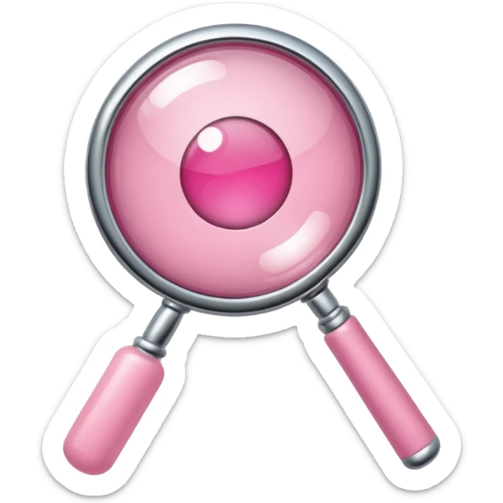 mix light pink dark pink and white girly chrome internet with a magnifying glass sticker