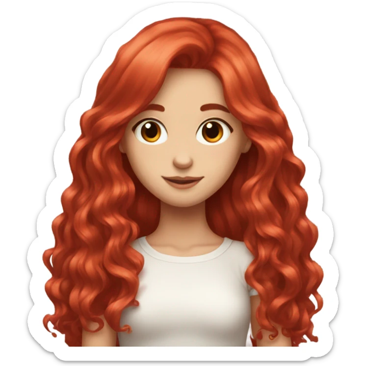 Beautiful red long hair aesthetic girl  sticker