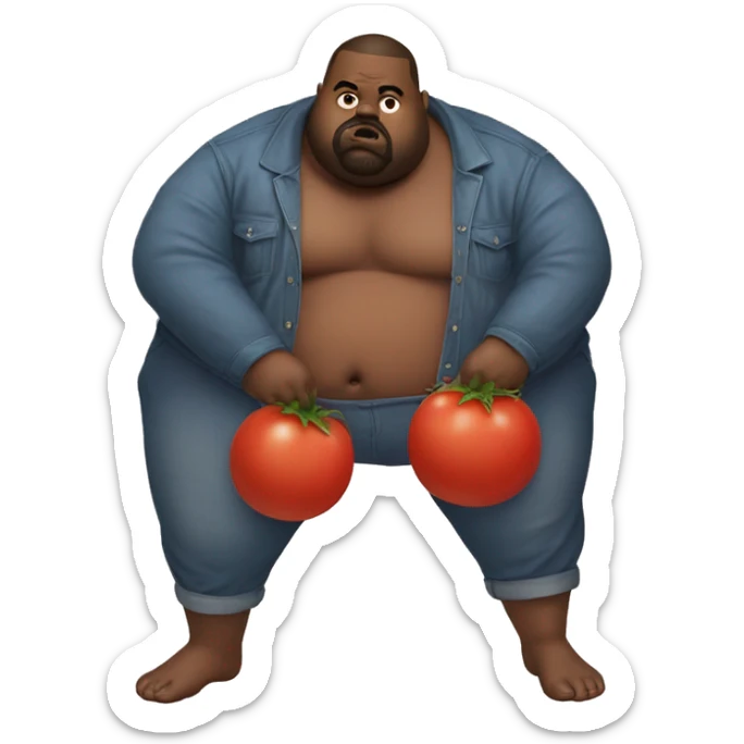 Very fat skinny tomato Kanye juice panties pup sticker