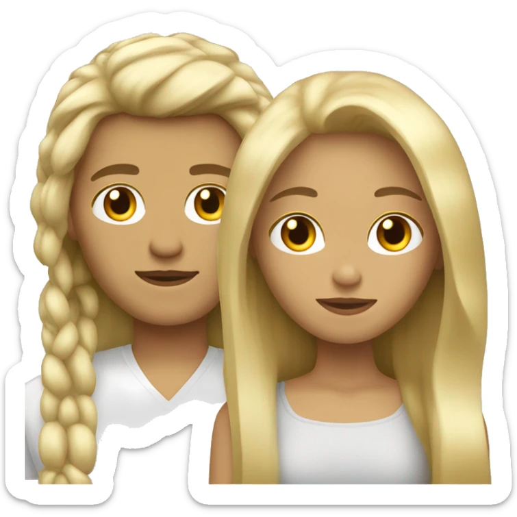 Female Mexican long hair with white male blond hair  sticker