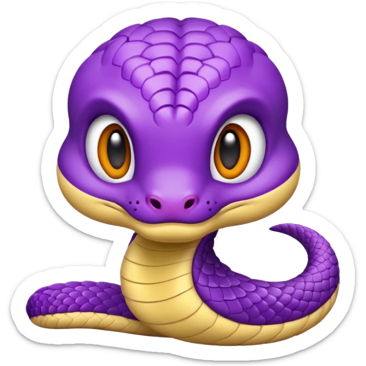  i want a animated emoji with the text "'Lil Viper sorry" for a little purple cute viper sticker