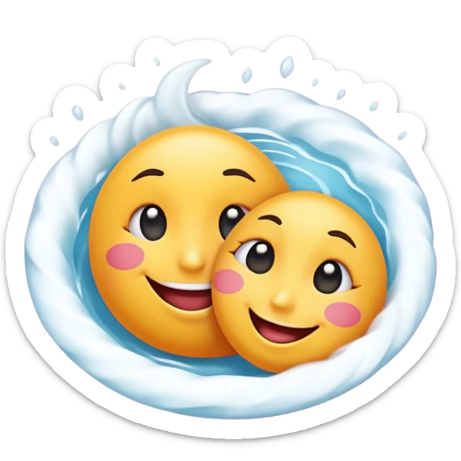 An emoji that's feeling a whirlpool of happiness. Blushing and feeling in love. Grinning and smiling and making a kissy face. Something sweet and perfect to send to someone you love. Not a familiar love something deep and profound. Something unique. sticker