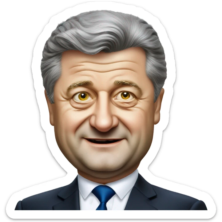 Photorealistic ex President of Ukraine Petro Poroshenko sticker