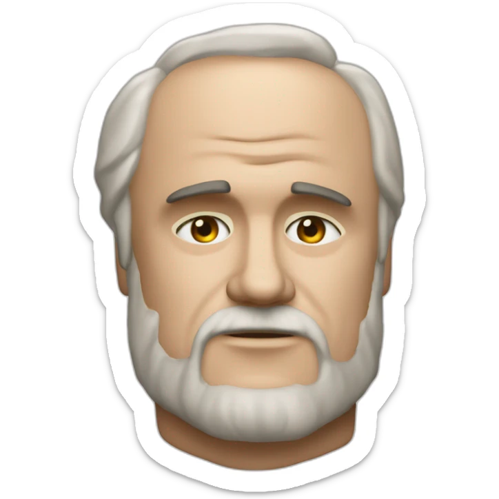 Cabeza de Marlon Brando en apocalipsis nowsin pelo y con barba corta sticker