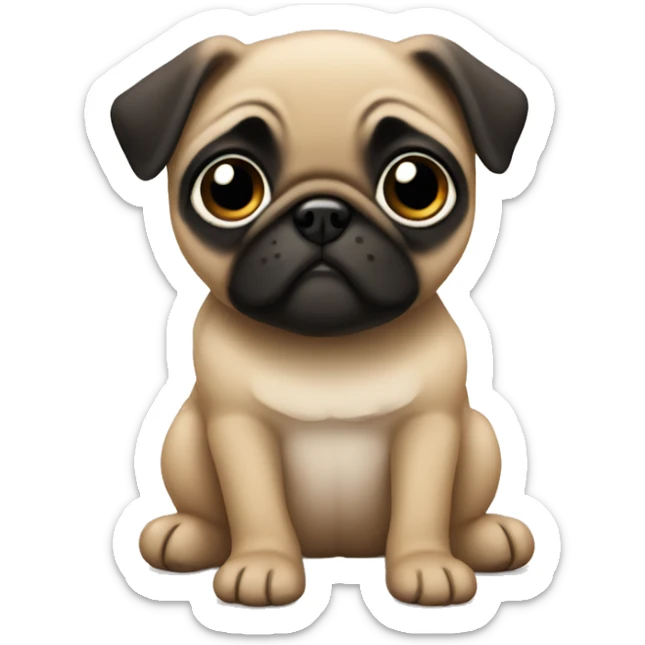 Fawn pug puppy sticker