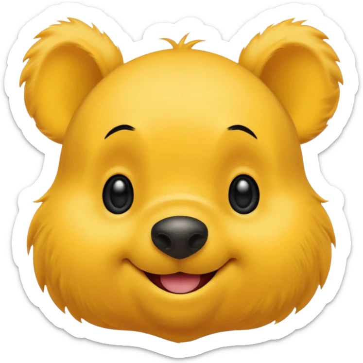make a cute winee the pooh emoji only one pair of eye brows and only the face no body and no shirt and no being naked sticker
