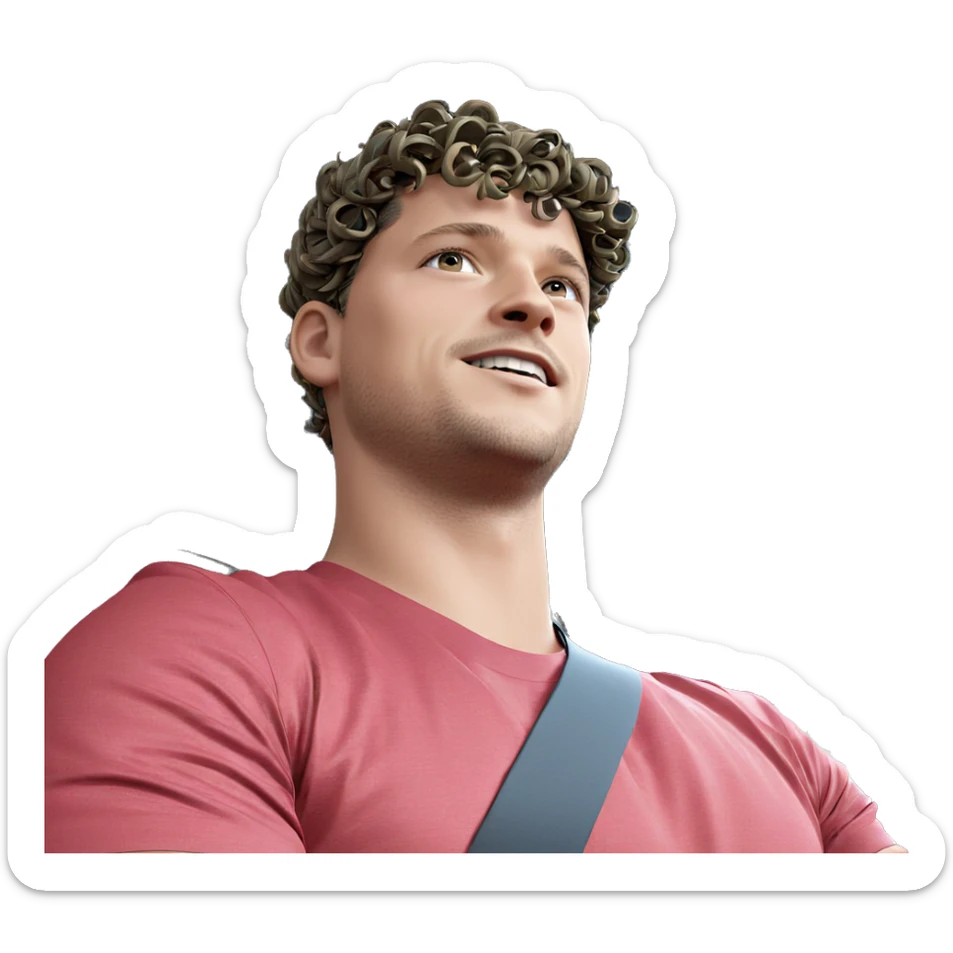 male figure with head wreath sticker