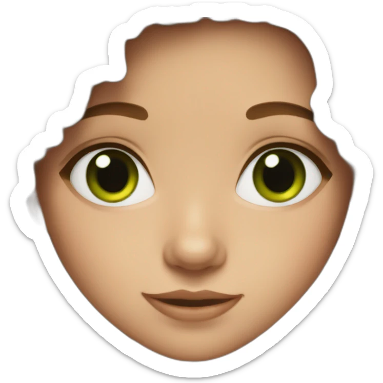 brown hair girl with green eyes and freckles sticker