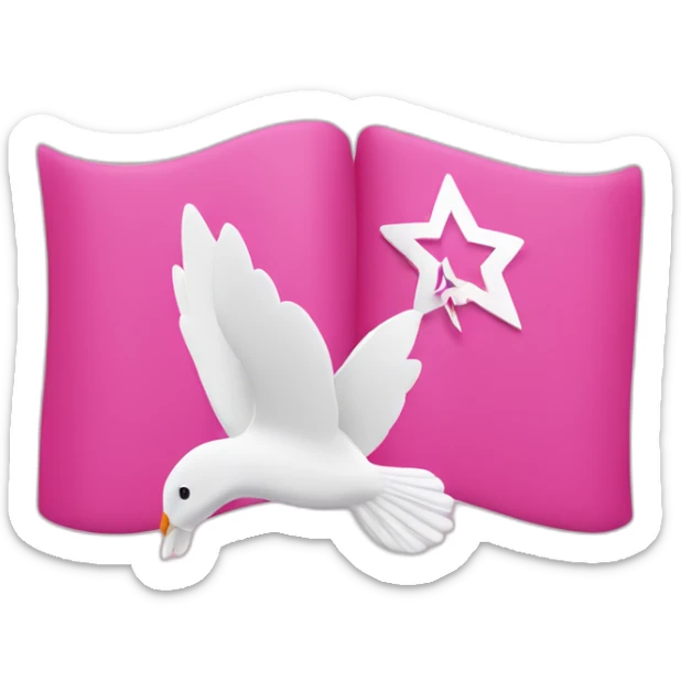 Israel flag and pink dove of peace sticker