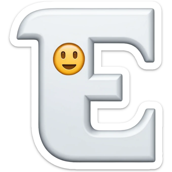 the letter L emoji with white text and a grey background in the style of iphone emojis  sticker