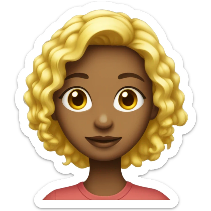 sou uma menina criança com cabelo loiro amarelo liso comprido olho castanho sticker