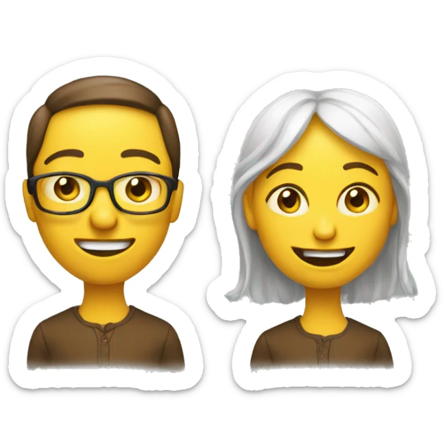 a traditional yellow emoji who's a funny startup founder and has jokes. funny wild emoji with aughter. sticker