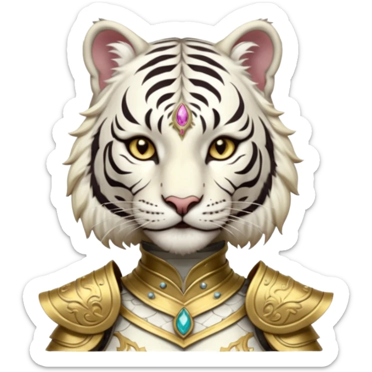 ESO Female white tiger khajiit leader of the umbral rose  sticker