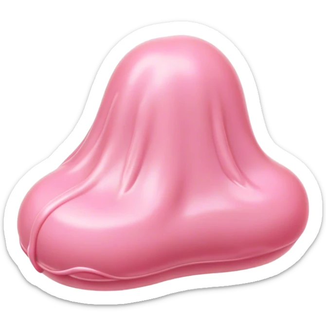 Cinematic Realistic Opaque Pink Slime, smooth and buttery with a pastel pink hue, ultra-glossy with a soft sheen, subtle folds and ridges forming as it moves, reflecting gentle highlights, glowing with a delicate, creamy texture, evoking a sense of playful satisfaction. sticker