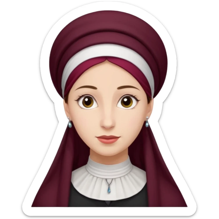 orthodox jewish woman with tichel circa. 1890 make into pretty young maroon sticker