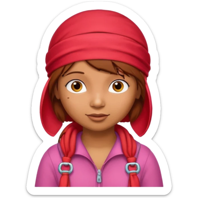 i want an emoji that shows dora the explorer with a red durag on, and next to her there are word that spell SYBAU sticker