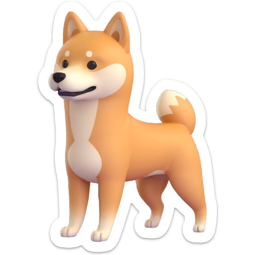 shiba inu skinny sticker