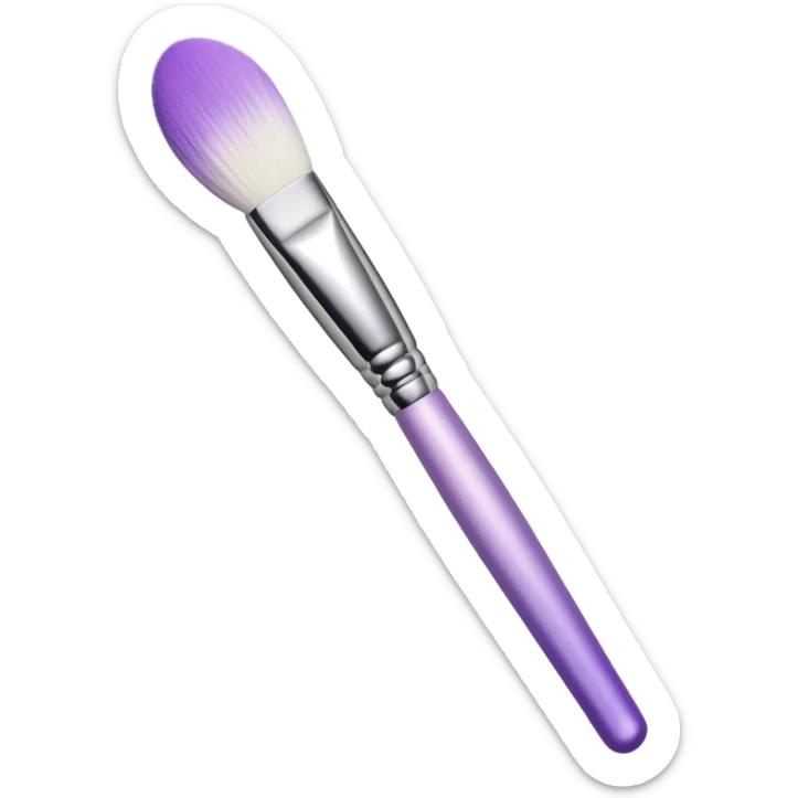 Skinny White to light purple metallic ombré makeup brush  sticker